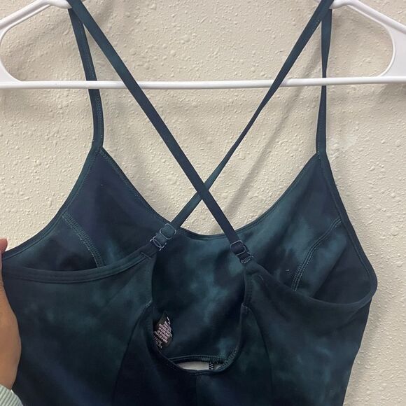 Victoria's Secret Deep Green & Black Tie dye Soft Jumpsuit Scoop Back Medium 716 - Picture 4 of 9